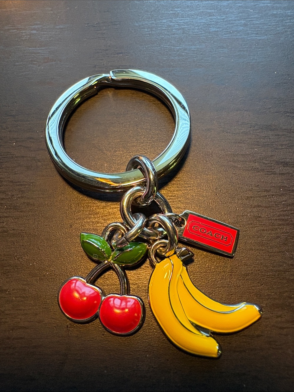 Coach Vintage Enamel Fruit Keyring - Red, Yellow & Green